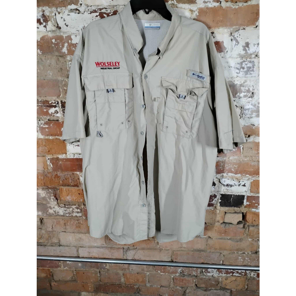 Columbia PFG Omni shade Fishing Shirt Vented L Tan